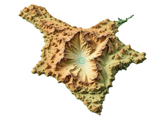 Obraz premium Vector topographic map of Albania with layered elevation contours.