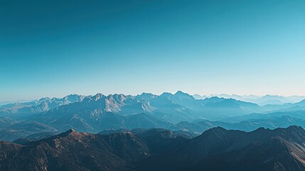 Majestic Mountain Panorama: A Serene Vista of Endless Peaks