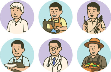 Diverse People and Professions Illustrated
