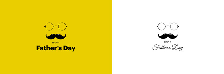 Father's Day typography design features one in a yellow background and the other in a white background, showcasing two distinct typographies.