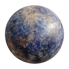 Visualization of a textured planetary surface with blues and browns resembling the cosmos