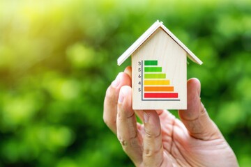 Energy efficiency home rating concept for sustainable living and eco friendly house design