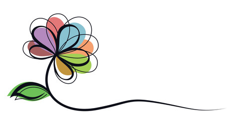 The symbol of a color stylized garden flower.
