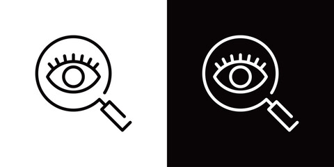 虫眼鏡のラインアイコン