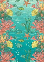 seamless pattern with fishes