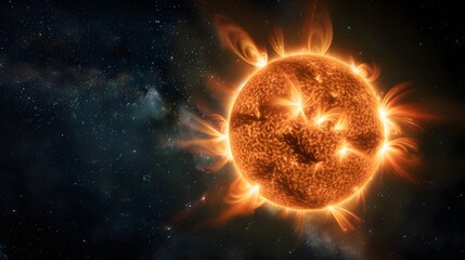 Obraz premium image of a sun with a star in the background