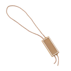 Brown rope for label isolated