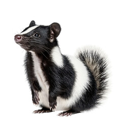 Obraz premium Unique animal with striking black and white fur stands alert in a studio setting