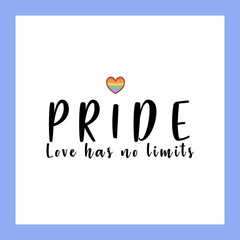 Pride Poster with Rainbow Heart and “Love Has No Limits”