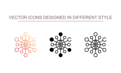 Future Network icon design with white background stock illustration