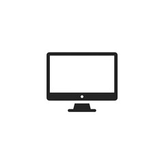 Desktop Computer Icon with White Background.