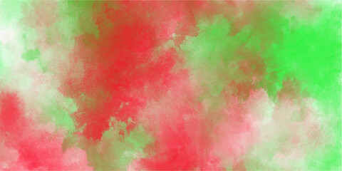 Abstract watercolor wash in festive red and green colors for artistic background design