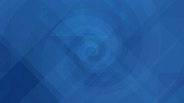 Loopable slow motion abstract blue background with subtle geometric shapes spiral pattern and gentle atmospheric swirling movement for creative projects