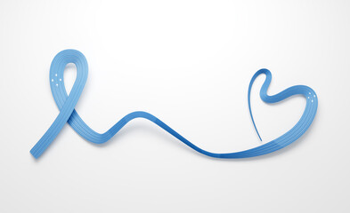 3d Flag Of Micronesia Heart Shape Shiny Wavy Awareness Ribbon Flag White Background 3d Illustration