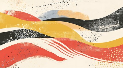 Obraz premium Abstract wave design with color blocks