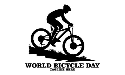 Obraz premium world bicycle day icon. world bicycle day vector illustration, world bicycle day logo design