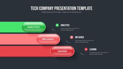 Product Solution Three Option Diagram Slide Layout. Consulting Proposal Presentation Template Vector Illustration. Market Launch 3 Step Infographic Frame Design.