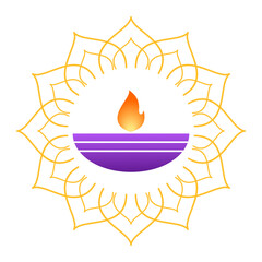 Diwali Diya vector illustration. Diwali Candle decoration elements