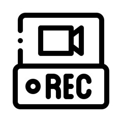 Video recording line icon