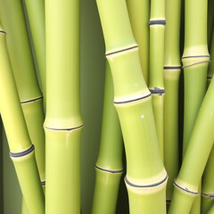 Natural Green Bamboo Texture with Vertical Nodes and Smooth Surface