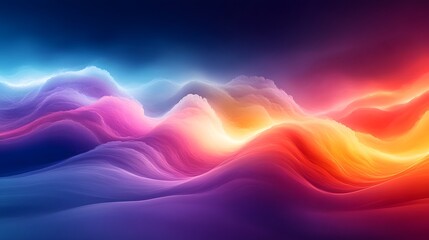 a close up of a colorful background with a mountain range