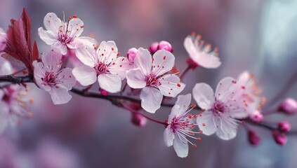 Obraz premium Blossoming Branches, Soft Pink