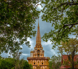 Chedi (Pagoda) of the Wat Chalong Temple, housing a relic from the Buddham Phuket, Thailand