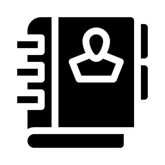 Contact book glyph icon