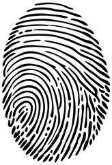 Fingerprint black isolated on transparent background