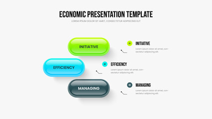 Business Campaign Three Option Diagram Frame Template. Digital Forecast 3 Step Infographic Slideshow Design. Service Review Slide Layout Vector Illustration.