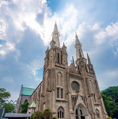 Fototapeta premium The Catholic Cathedral of Jakarta, dating to the Dutch colonial times, Jakarta, Indonesia
