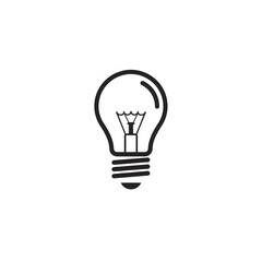 Lightbulb Idea Icon with White Background.