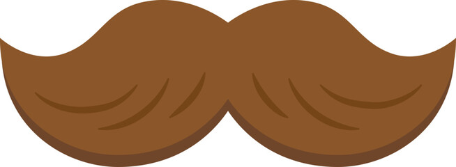 Funny Cosplay party brown mustache illustration.
Father's Day coffee beard accessories.
Simple cute mustache clipart. 
Father's Day icon. 
Transparent background. SVG file.