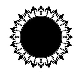 round frame with floral ornament