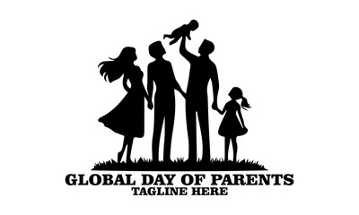 Global Day of Parents illustration vector icon, logo design and observed annually on June 1st