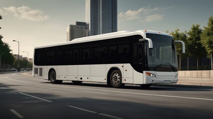 Fototapeta premium Bus Branding Mockup with Side View