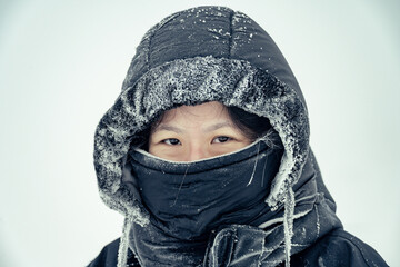 Asian in winter