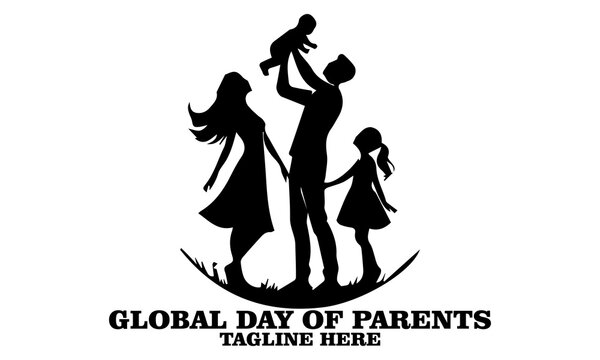 Global Day of Parents illustration vector icon, logo design and observed annually on June 1st