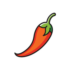 red hot chili pepper isolated on white