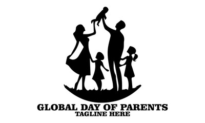 Global Day of Parents illustration vector icon, logo design and observed annually on June 1st