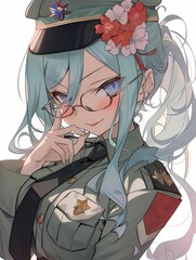 Anime Character in Military Uniform