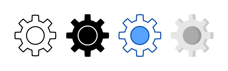 Settings icon set bundle. Multi style icon collection perfect for websites, apps, and presentations. Simple vector icon collection