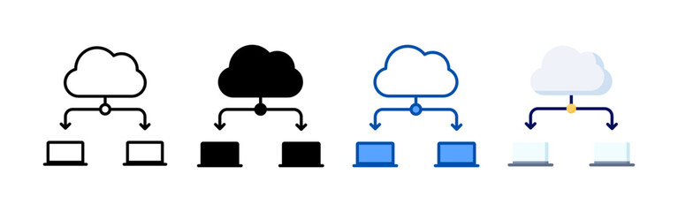 Cloud icon set bundle. Multi style icon collection perfect for websites, apps, and presentations. Simple vector icon collection
