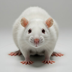 CloseUp Portrait of a White Rat Laboratory Animal Photography