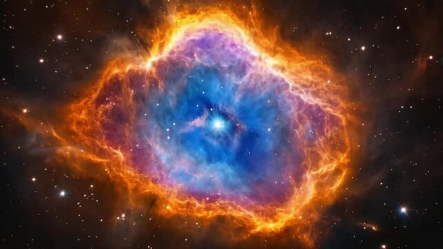 Cosmic furnace blazes with celestial fire, forging stellar destinies
