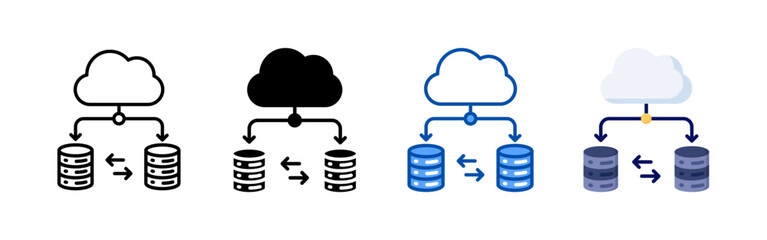 Server icon set bundle. Multi style icon collection perfect for websites, apps, and presentations. Simple vector icon collection
