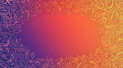 Ornate floral frame on gradient background (1)