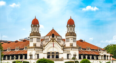 Colonial era dutch architecture in the old Town Semerang (Little Netherlands), Central Java,...