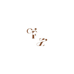 elegant curve monogram FZ wedding logo concept bold and hairline initial letter