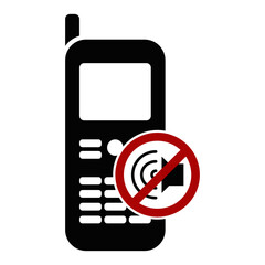 "Mute your device / cellphone" sign / icon